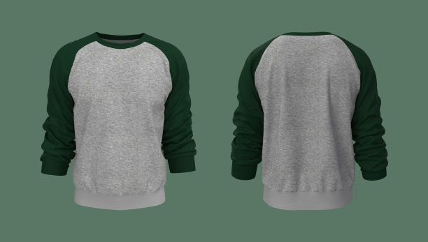 空白运动衫模拟在前面和后面的观点图片下载