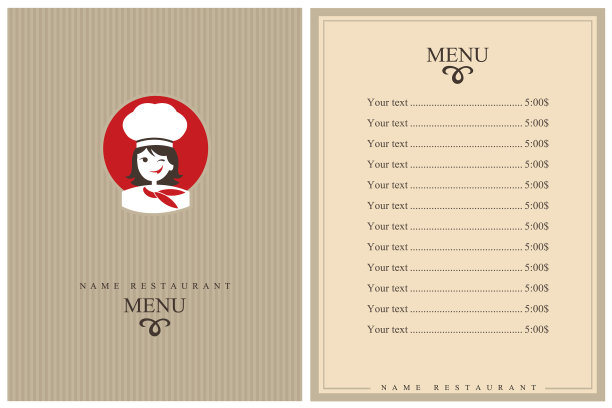 餐厅的菜单设计图片下载