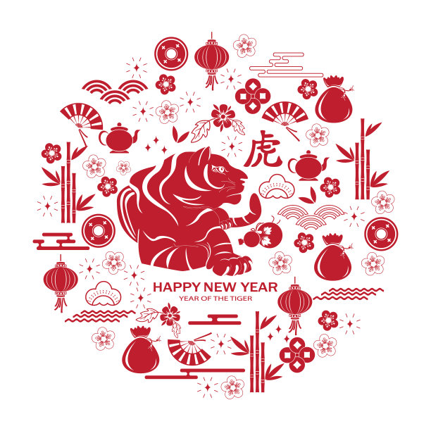 2022年中国新年卡有虎有虎图片下载