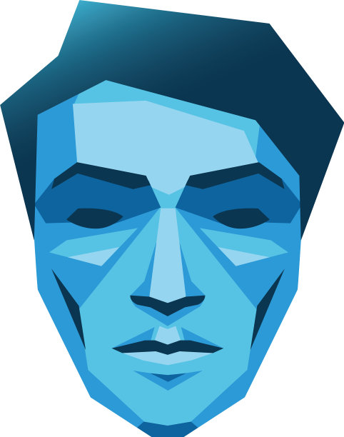 男人的脸多边形图片下载