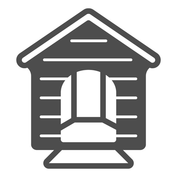 狗屋固体图标动物医院的概念图片下载