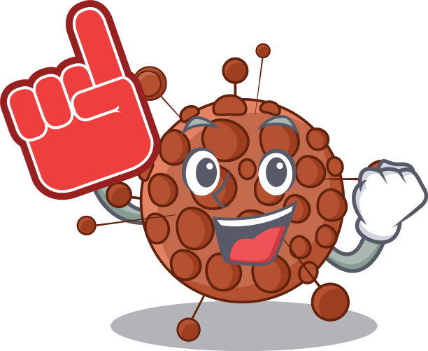 奈瑟菌在卡通图片与泡沫手指图片下载