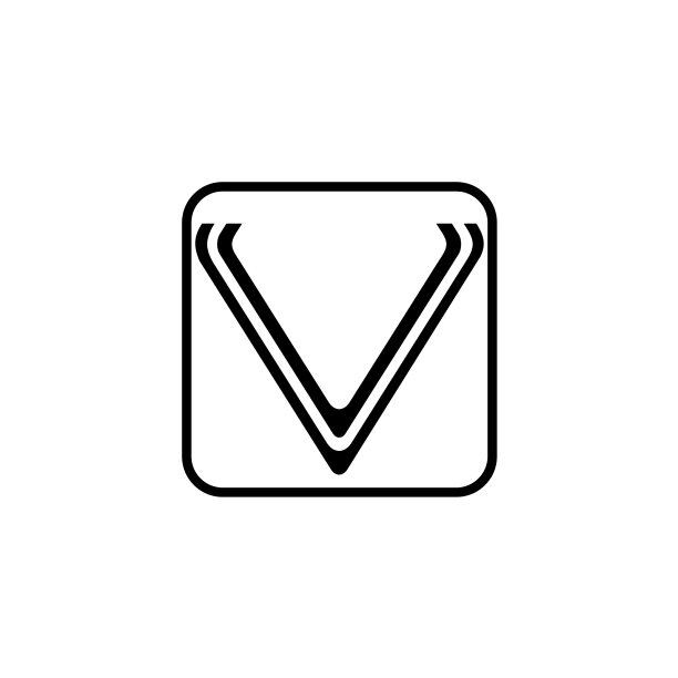字母V条纹简约标志图片下载