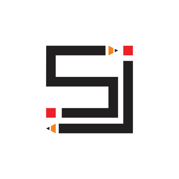 字母sj铅笔正方形几何教育图片下载