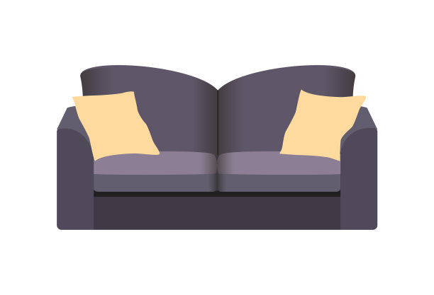 深色沙发孤立在白色沙发图标上图片下载