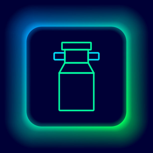 发光的霓虹线可以容器牛奶图标图片下载