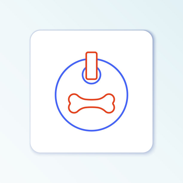 线狗项圈与姓名标签和骨牌图标图片下载
