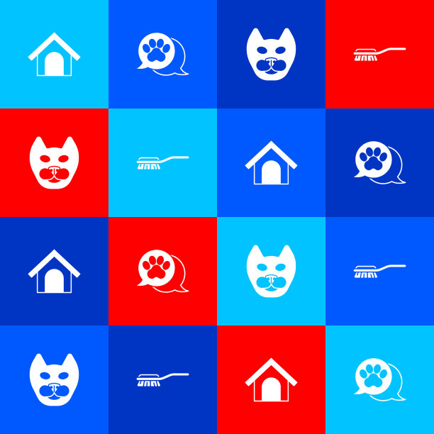 设狗屋爪印猫和毛刷图片下载