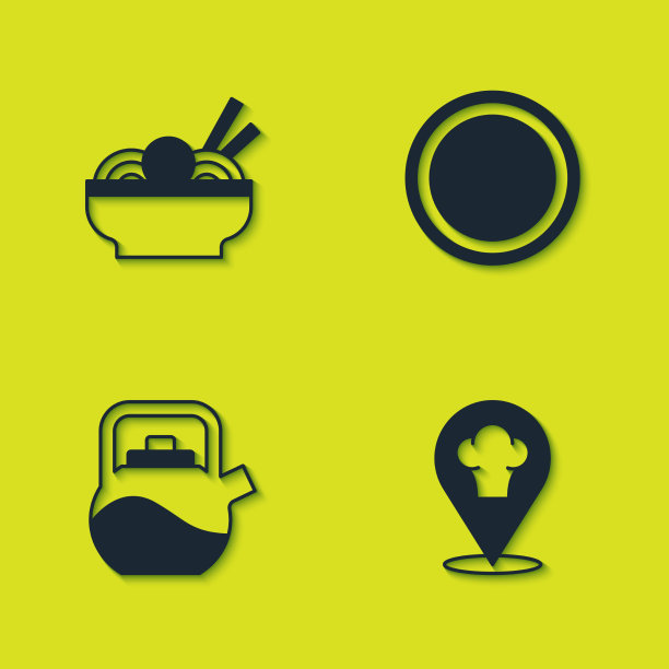 将亚洲面条放在碗厨师帽中，并标明位置图片下载