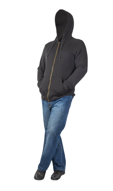 蓝色牛仔裤，连帽运动衫和皮鞋孤立在白色背景。图片下载