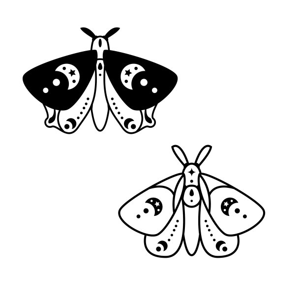 手绘天蛾魔法轮廓图片下载