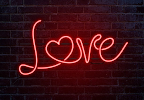 爱的霓虹灯图片下载