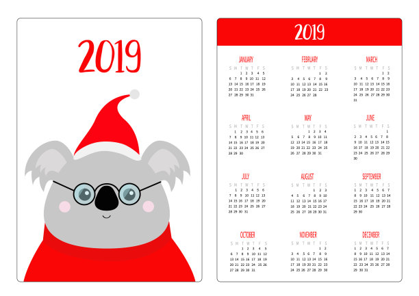 考拉在红色丑陋的圣诞毛衣圣诞帽图片下载