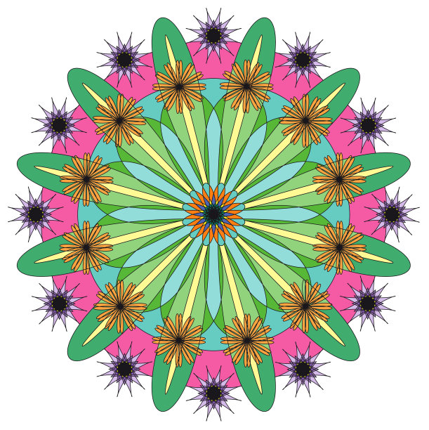 颜色单色曼达罗螺旋线图片下载