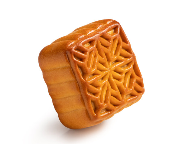 美味的月饼中秋食品孤立在白色的桌子背景。图片下载