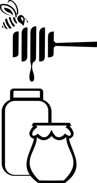 商标木匙蜂蜜与蜜蜂的商标图片下载