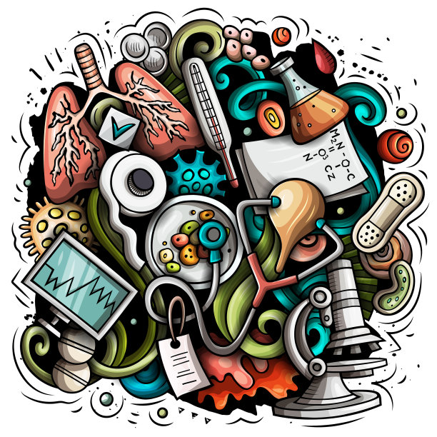 医学卡通涂鸦设计图片下载