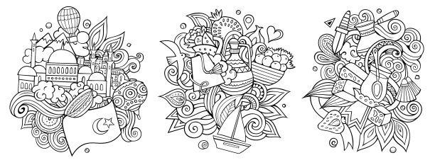 土耳其卡通涂鸦设计集图片下载