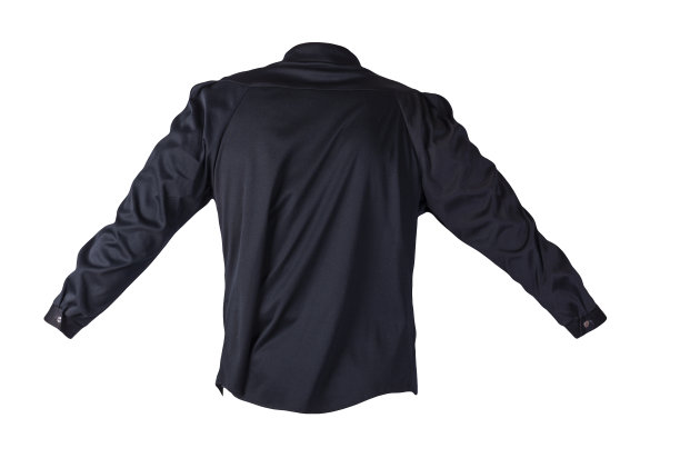 系扣衬衫，女性隔离在白色背景。夏天的衬衫图片下载