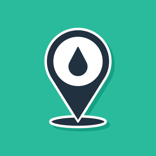 蓝色水滴与位置图标隔离图片下载