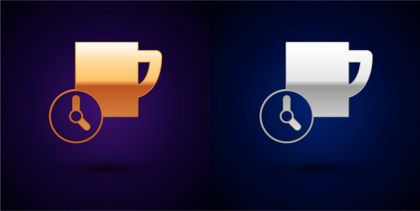 黄金和白银时间管理图标隔离上图片下载