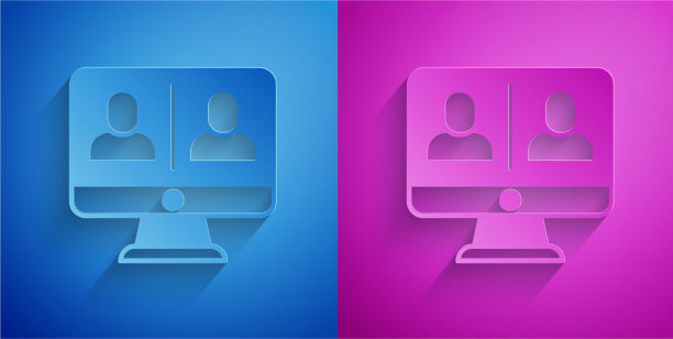 剪纸视频聊天会议图标隔离上图片下载