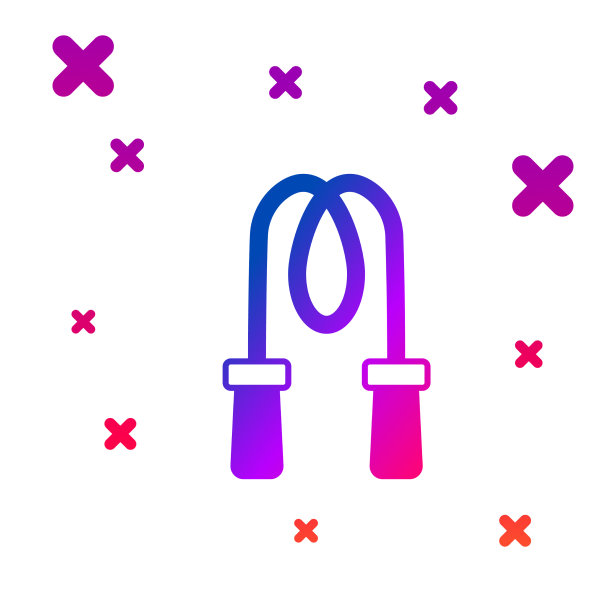 彩色跳绳图标隔离在白色背景图片下载