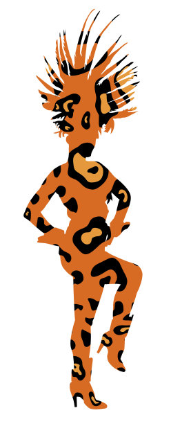 迷人的女士在动物纹美洲虎服装图片下载