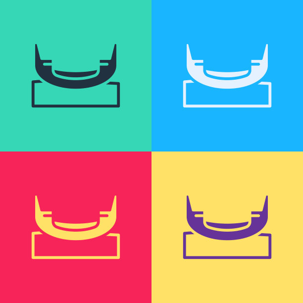 流行艺术船摆动图标孤立的颜色图片下载