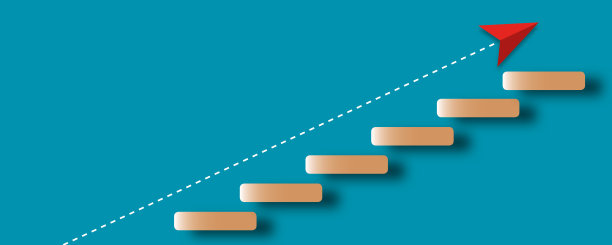 红箭头向上的阶梯象征着商业和金融的成长。图片下载