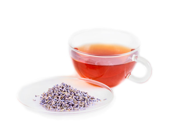 薰衣草茶孤立在白色图片下载