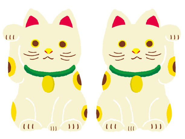 向量插图的召唤猫集图片下载