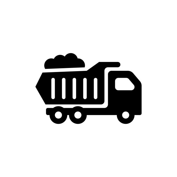自卸车图标，施工卡车矢量，自卸车插图图片下载
