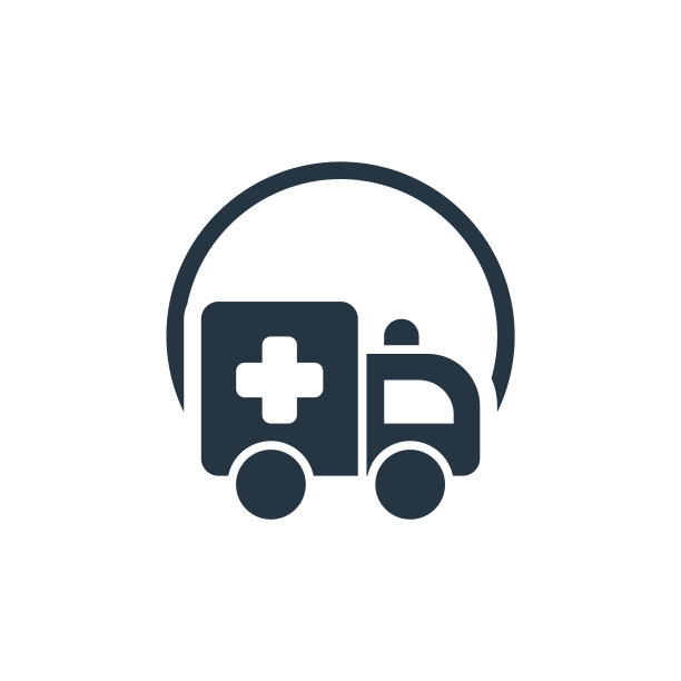 救护车图标。字形救护车图标用于网站设计和移动，应用程序开发，打印。救护车图标从填充医院收集孤立的白色背景。图片下载