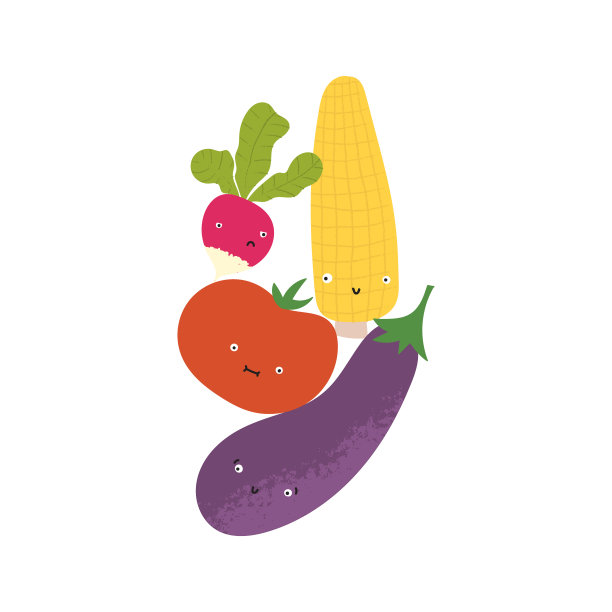 蔬菜平衡打印。竖着可爱的脸的有趣的蔬菜。图片下载