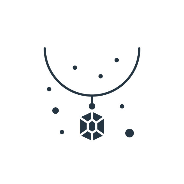 项链图标。字形项链图标用于网站设计和移动，应用程序开发，打印。项链图标从填充珠宝收集孤立的白色背景。图片下载