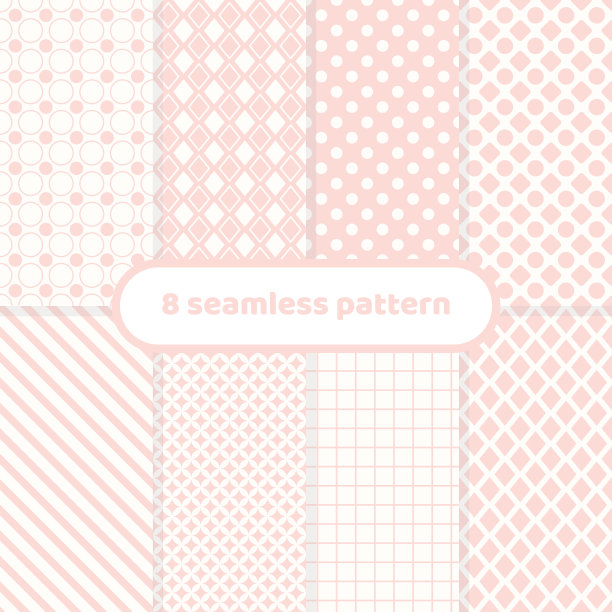 蜡笔桃色和白色几何抽象重复图案，设置。图片下载