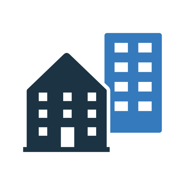 城镇、城市、建筑图标。简单的可编辑矢量设计孤立在一个白色的背景。图片下载