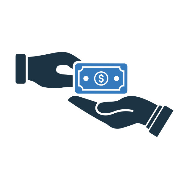 转账，付款，手标。简单的可编辑矢量设计孤立在一个白色的背景。图片下载