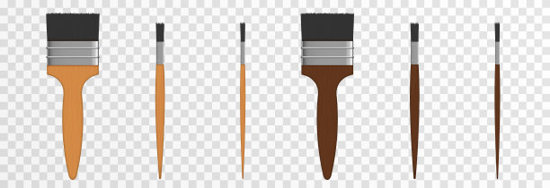 矢量艺术画笔组绘画。艺术笔刷在不同的大小png。图片下载