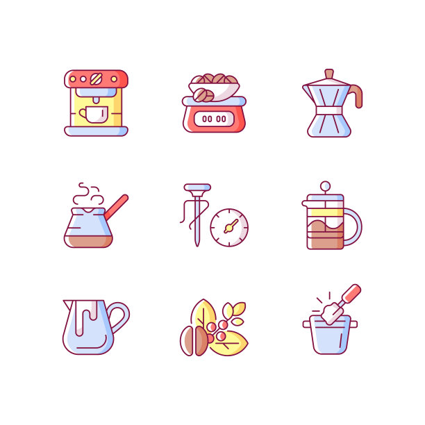 咖啡店RGB颜色图标设置图片下载