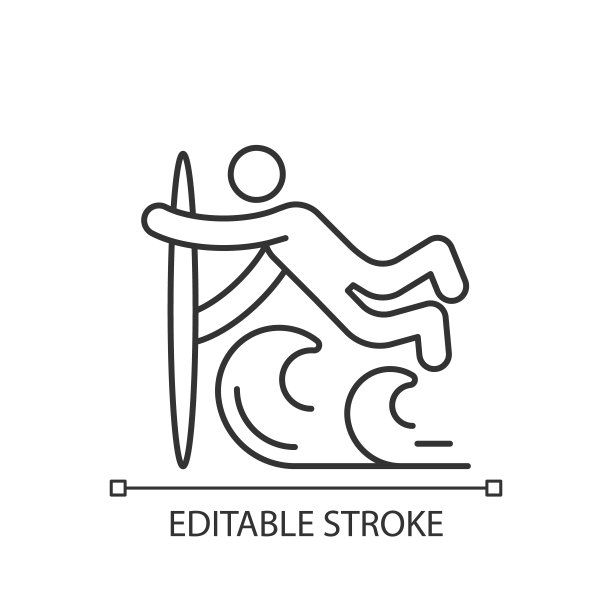 超人冲浪技术线性图标图片下载