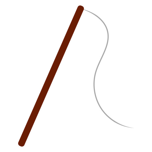 矢量插图的鱼竿在卡通扁平风格。钓鱼，野营，徒步旅行的配件图片下载