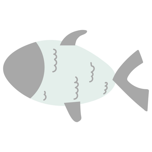 矢量插图鱼在卡通扁平风格。海洋居民用一种幼稚的方式捕鱼图片下载