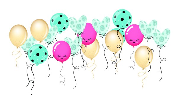 气球，空中派对，庆典，装饰，飘喜庆的乐趣，白色的背景，色彩缤纷图片下载