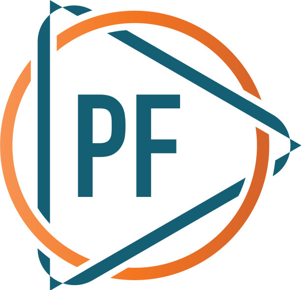 首字母pf圆三角形标志设计图片下载