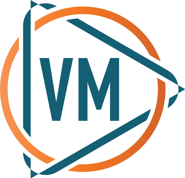 首字母VM圆形三角形标志设计图片下载