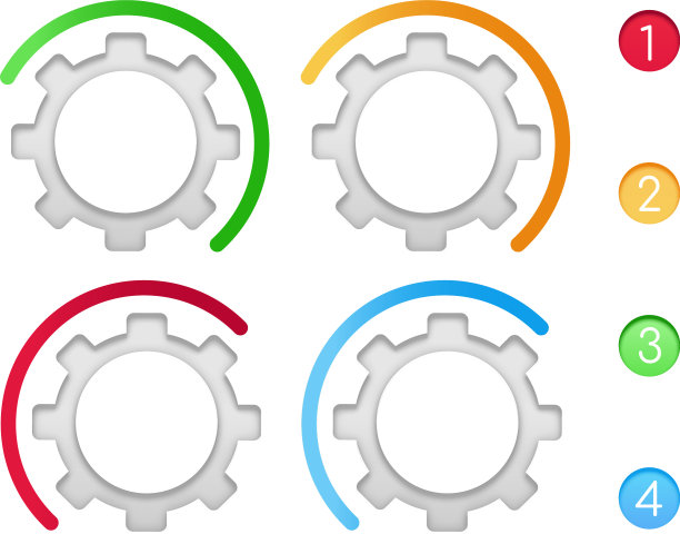 齿轮与颜色线信息图表元素集图片下载