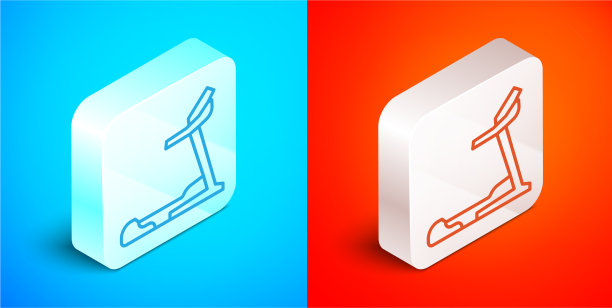 等距线跑步机图标隔离上图片下载