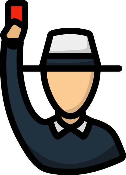 板球裁判与手握卡图标图片下载